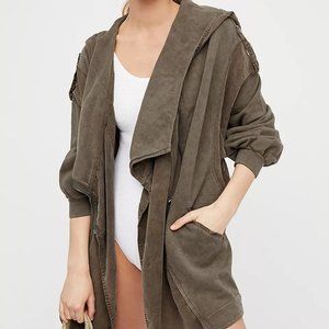 Free People C'mon Cardi XS Olive Moss Green Khaki Boho